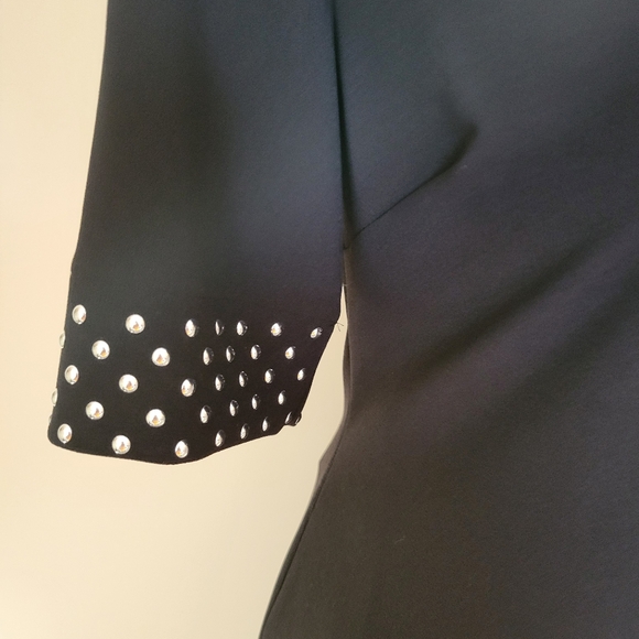 Karl Lagerfeld Paris Black Sheath Dress with Silver Cuff Studs - Picture 5 of 6